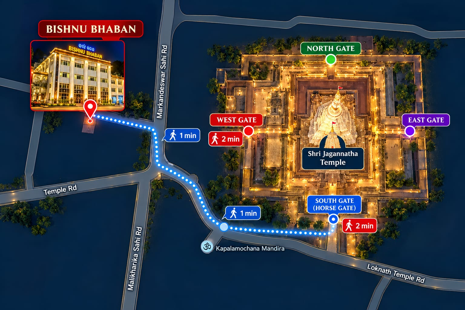 50 m from the West Gate
